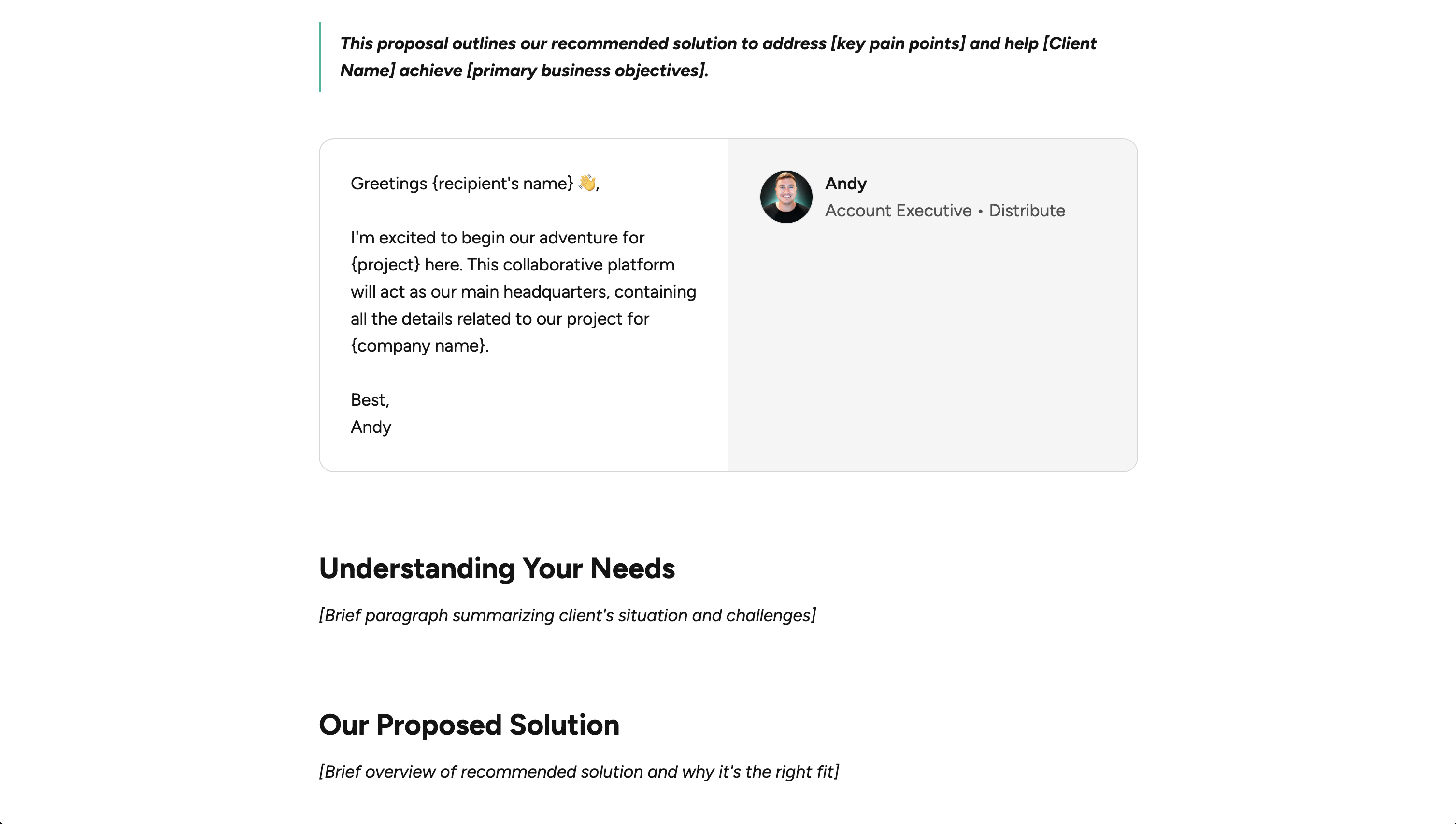 Professional Proposal & Pricing Package