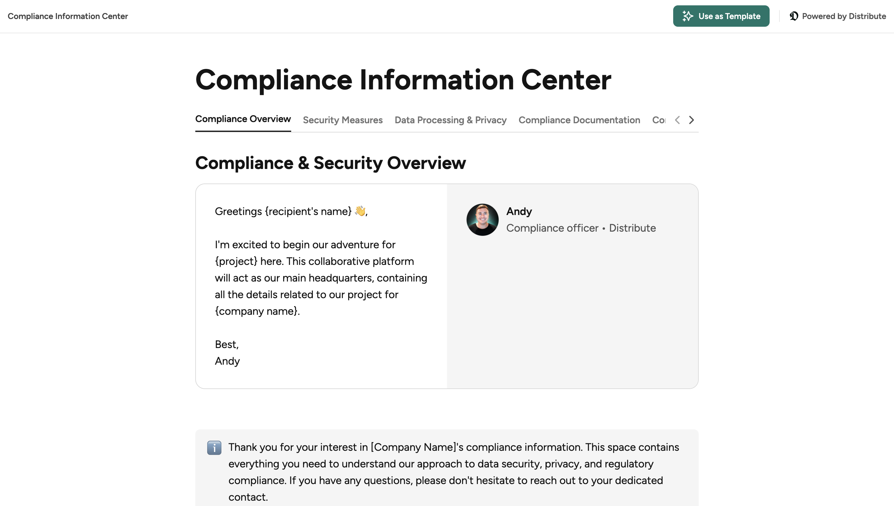 Compliance Information Center