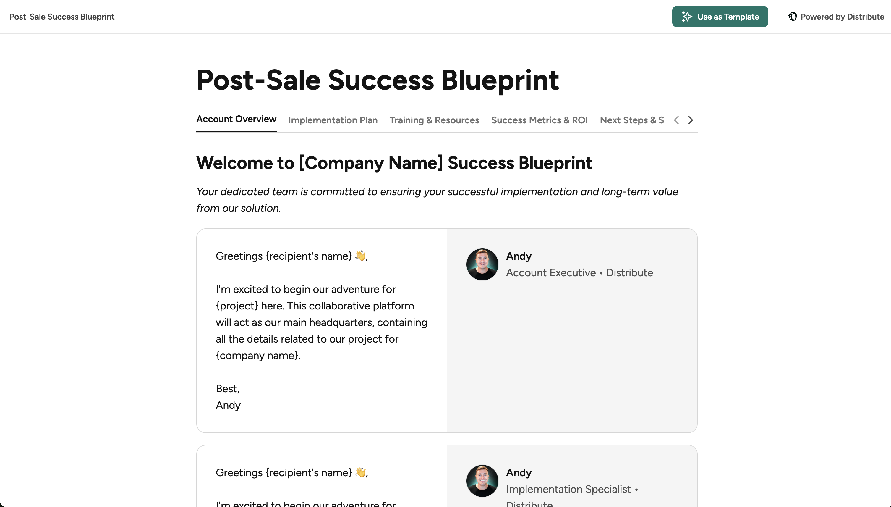 Post-Sale Success Blueprint