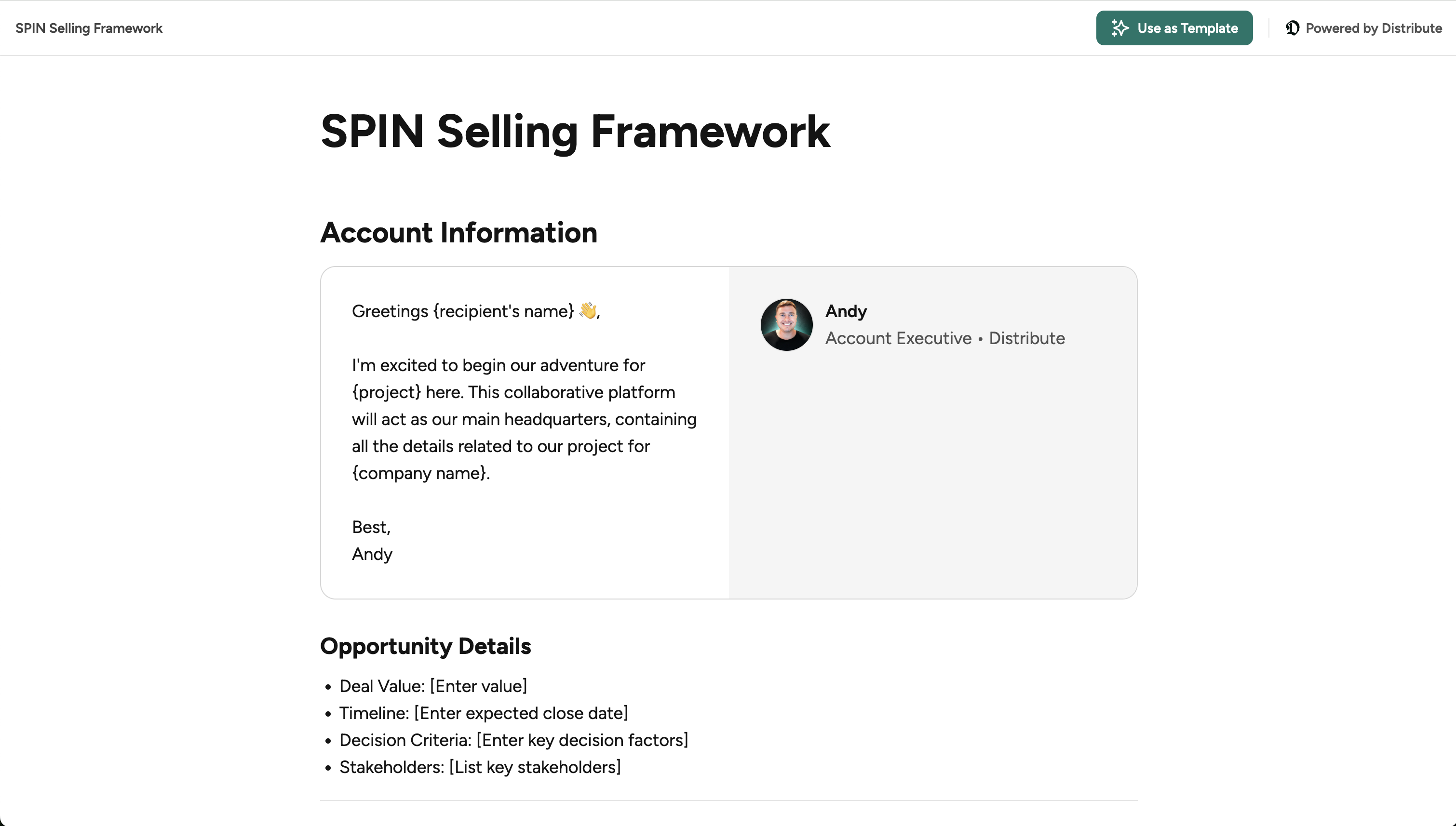 SPIN Selling Framework