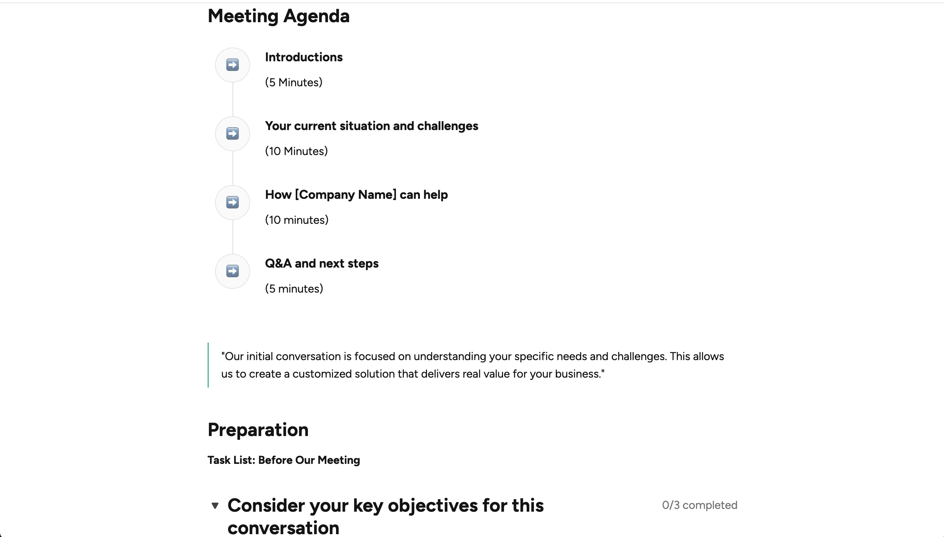 Meeting Booking Template