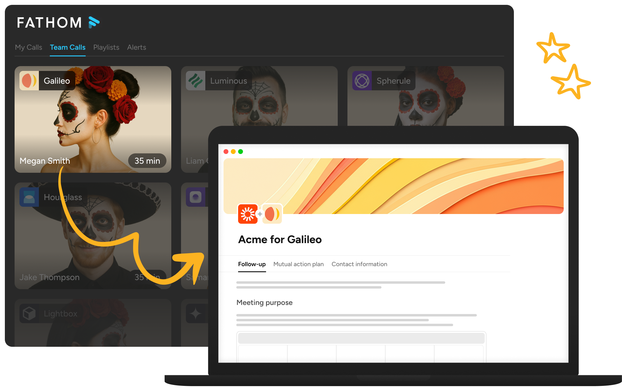 Fathom integration transforming recordings into Distribute digital sales rooms