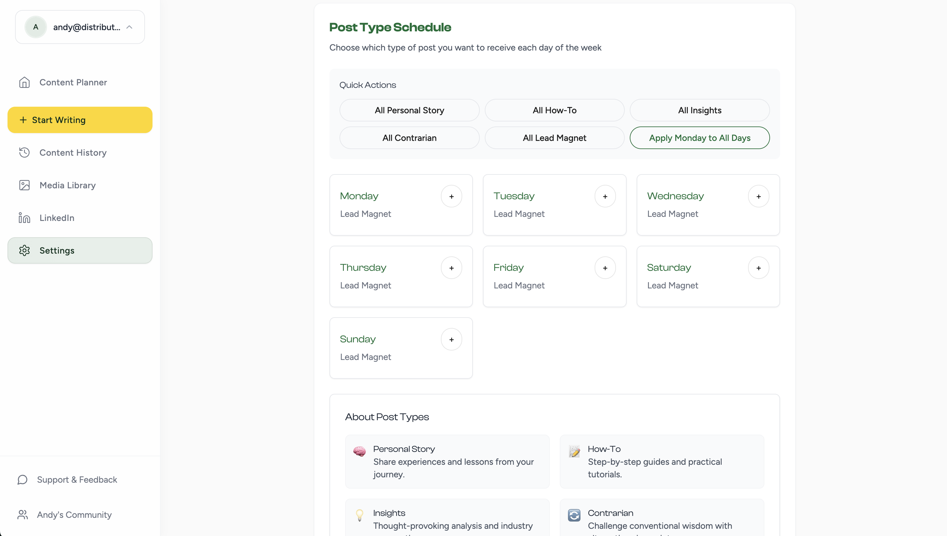 LinkedIn growth metrics dashboard