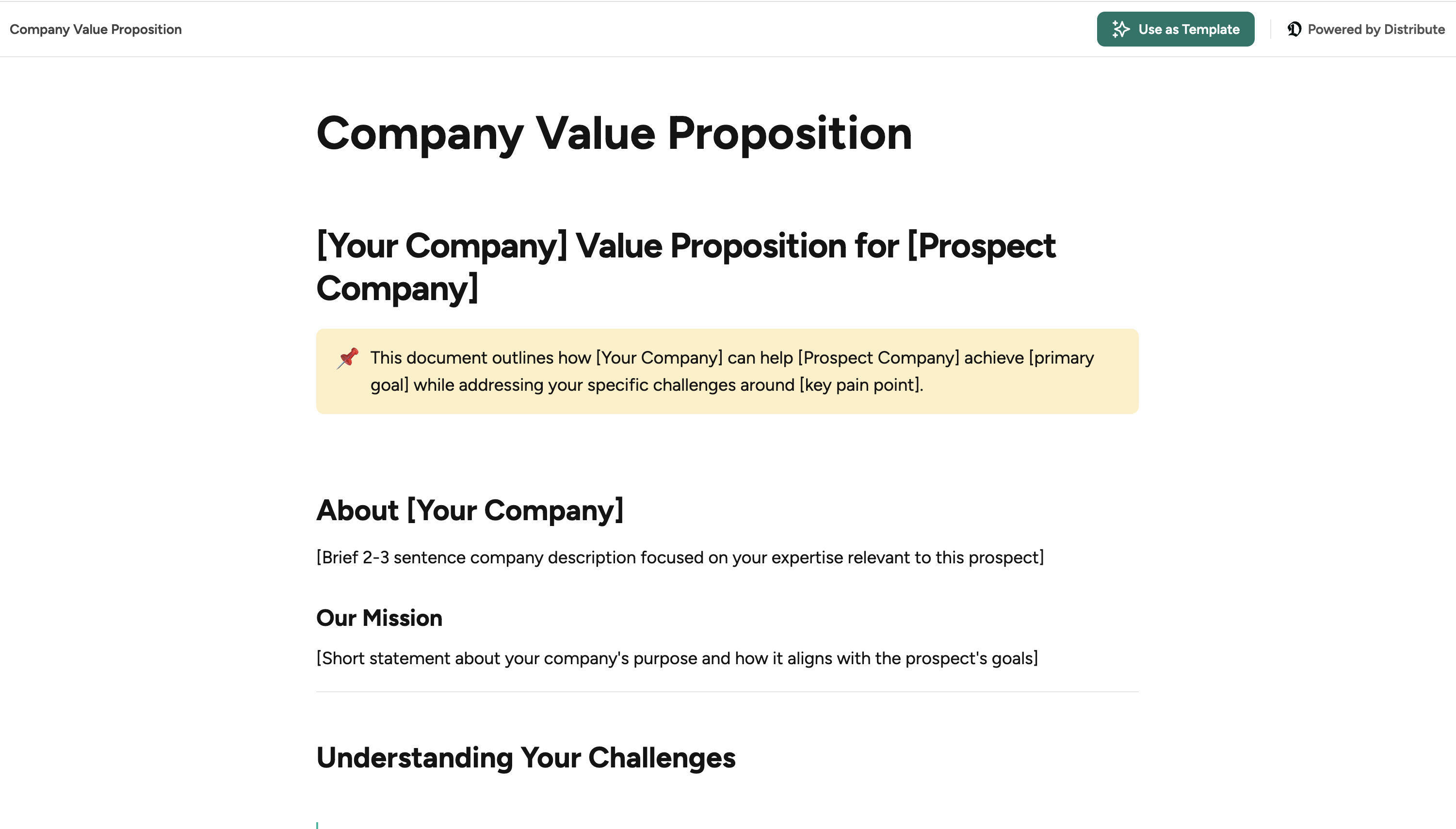Company Value Proposition