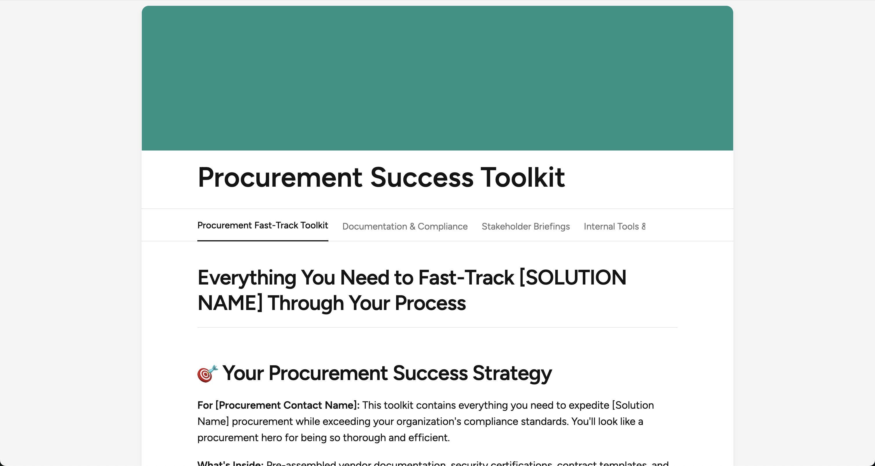 Procurement Success Toolkit