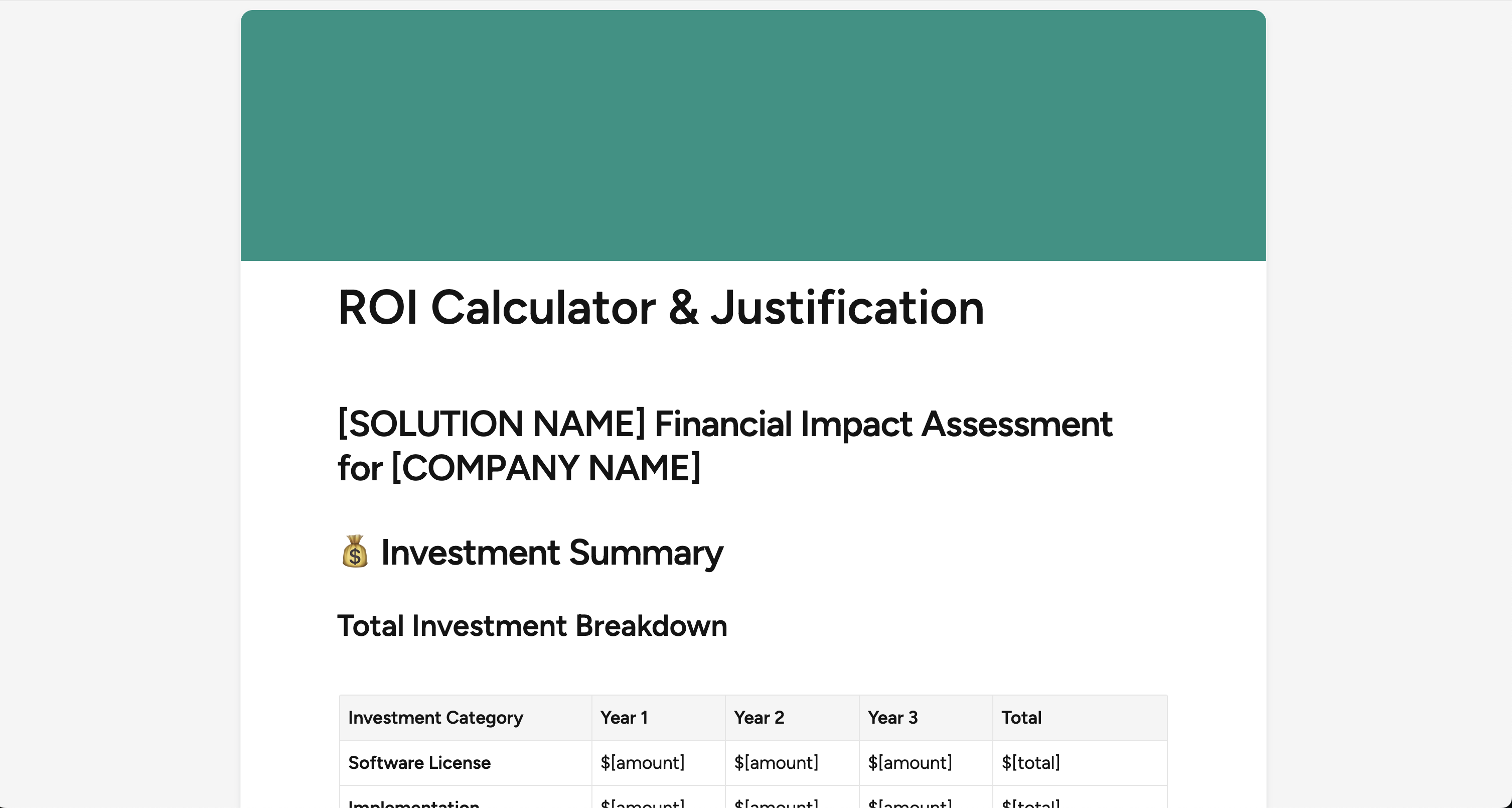 ROI Calculator & Justification