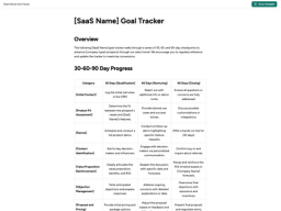 30-60-90 Day Goal