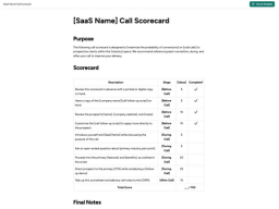 Call Scorecard