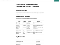 Implementation Timeline and Process Overview