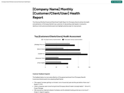 Monthly Customer Health Report