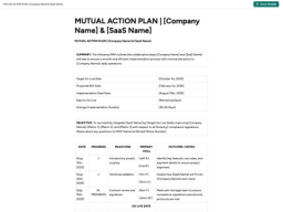 Mutual Action Plan 1