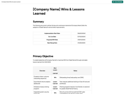 Team Wins & Lessons Learned Showcase