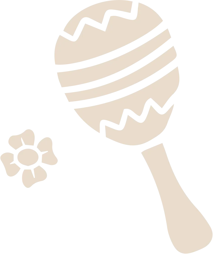 Mexican loteria maraca decorative element